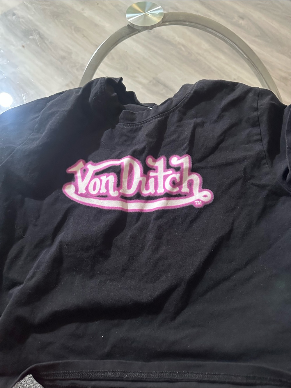 Von Dutch Black Tee with White Logo Print